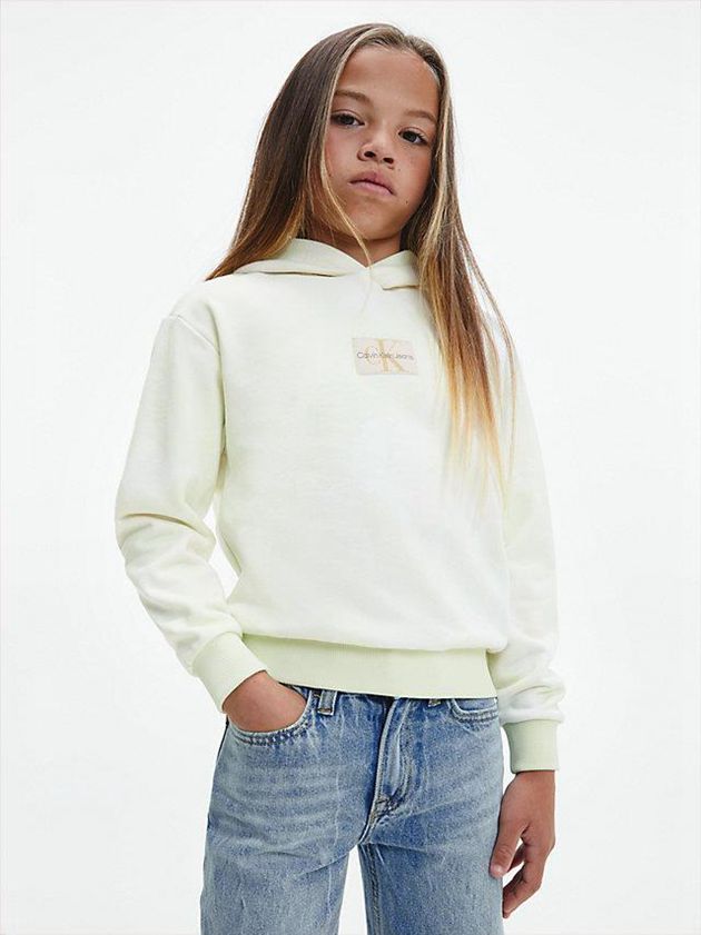 White Calvin Klein Unisex Tie Dye Boys's Hoodie | VZCB-38740