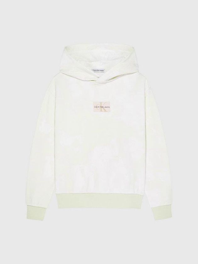 White Calvin Klein Unisex Tie Dye Boys's Hoodie | VZCB-38740