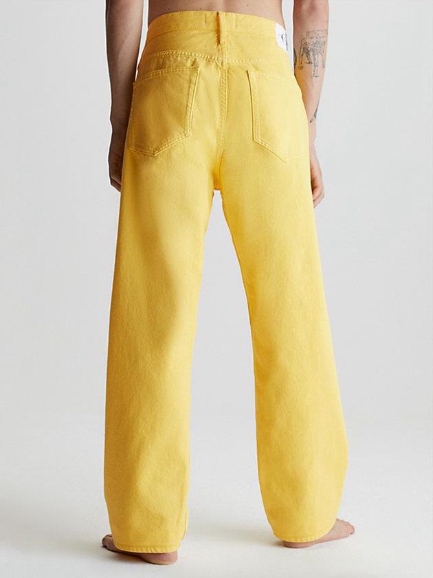 Yellow Calvin Klein 90's Straight Men Jeans | BLOE-17295