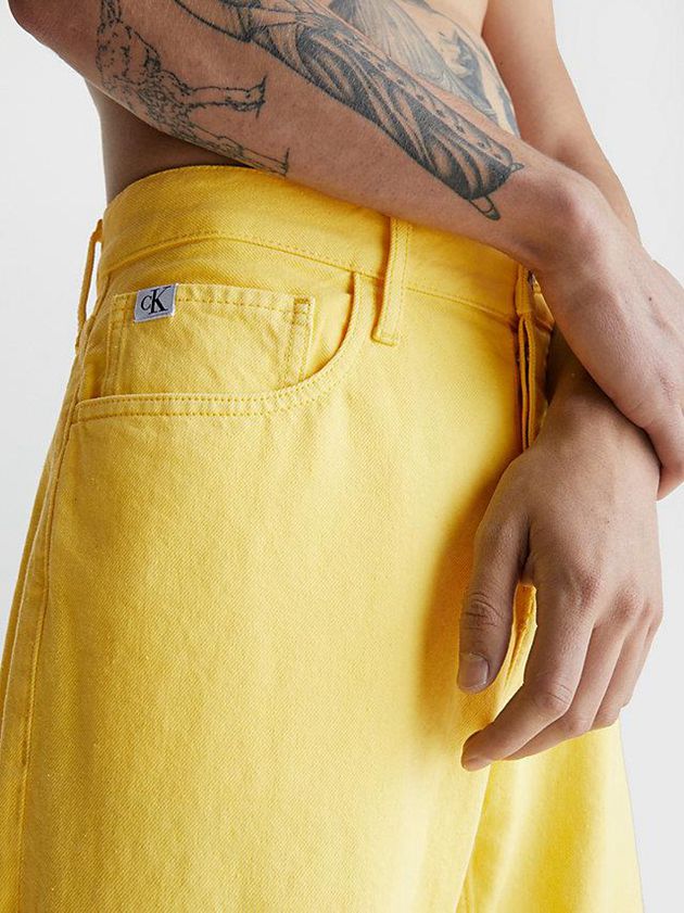 Yellow Calvin Klein 90's Straight Men Jeans | BLOE-17295