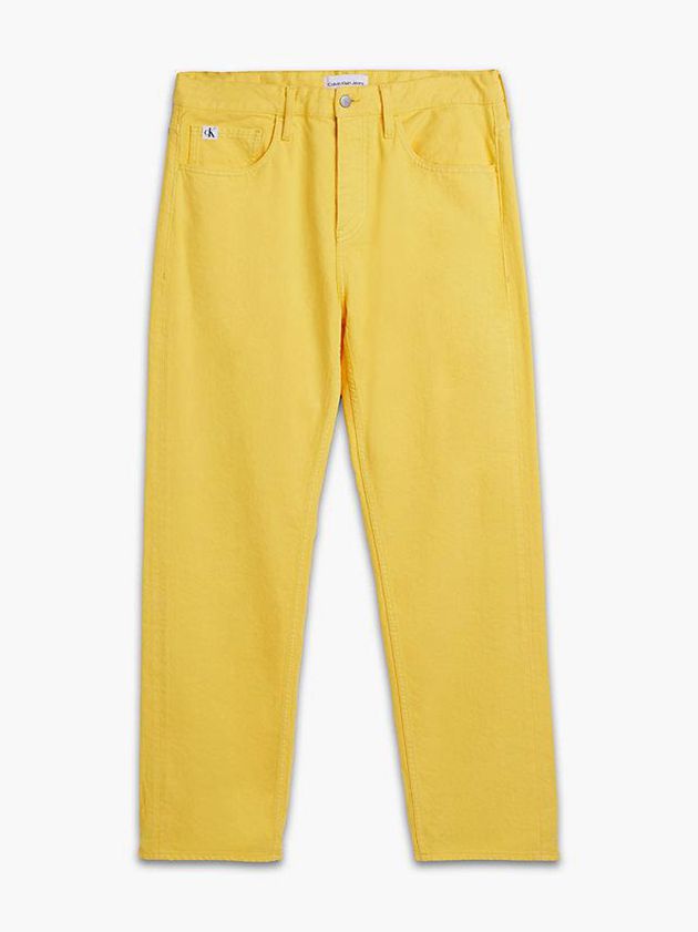 Yellow Calvin Klein 90's Straight Men Jeans | BLOE-17295