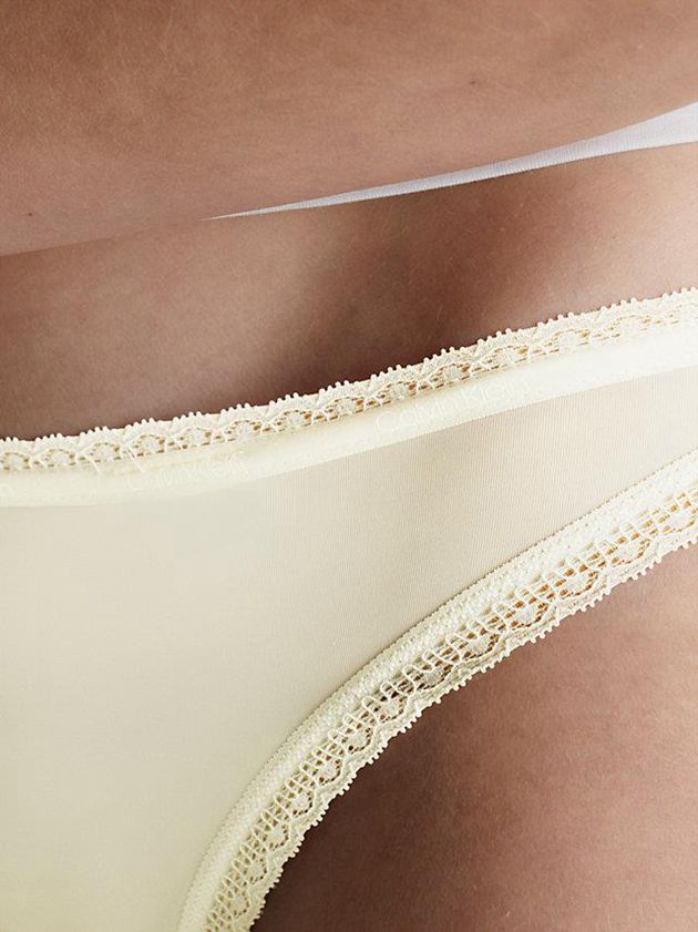 Yellow Calvin Klein Bottoms Up Women Thong | EBWP-10345