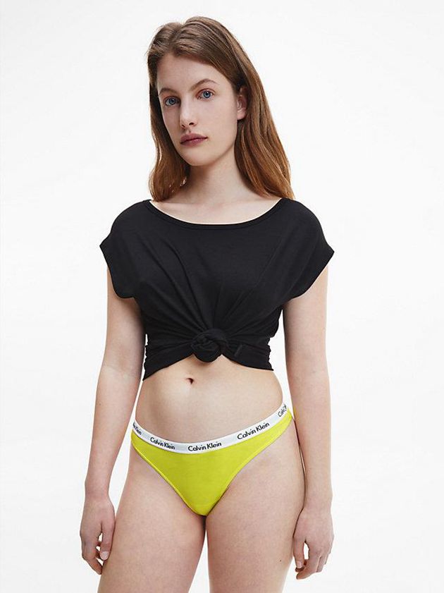Yellow Calvin Klein Carousel Women Thong | SIXR-02395