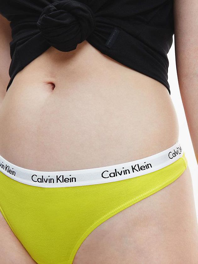 Yellow Calvin Klein Carousel Women Thong | SIXR-02395