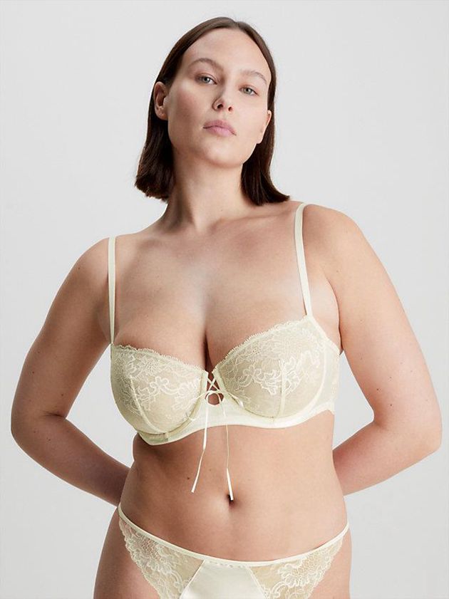 Yellow Calvin Klein Lace Balconette Women Bra | WHNK-48903