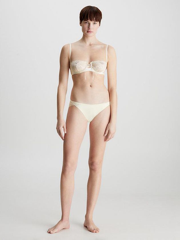Yellow Calvin Klein Lace Balconette Women Bra | WHNK-48903