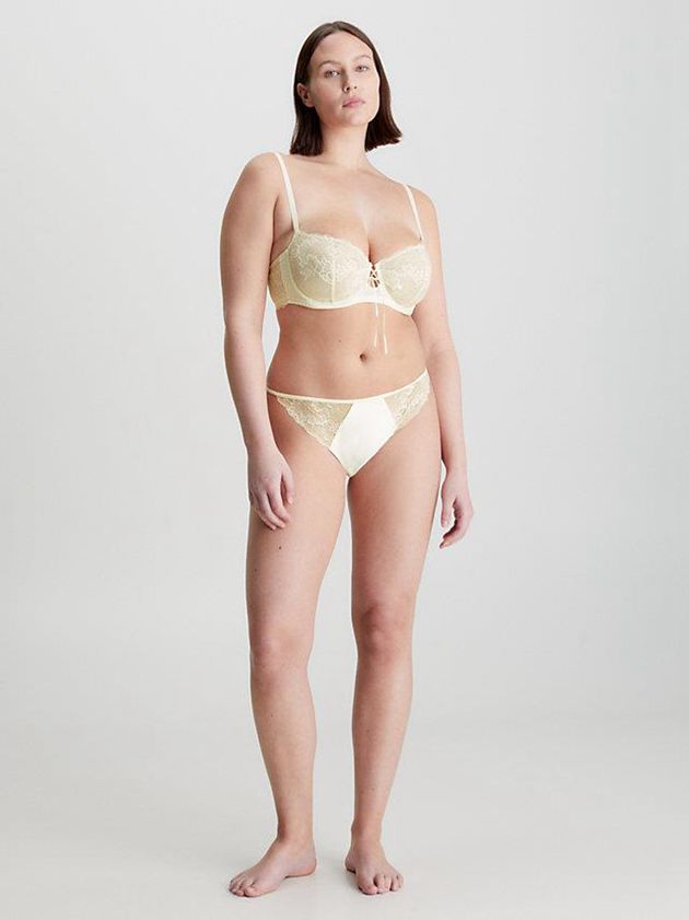 Yellow Calvin Klein Lace Balconette Women Bra | WHNK-48903