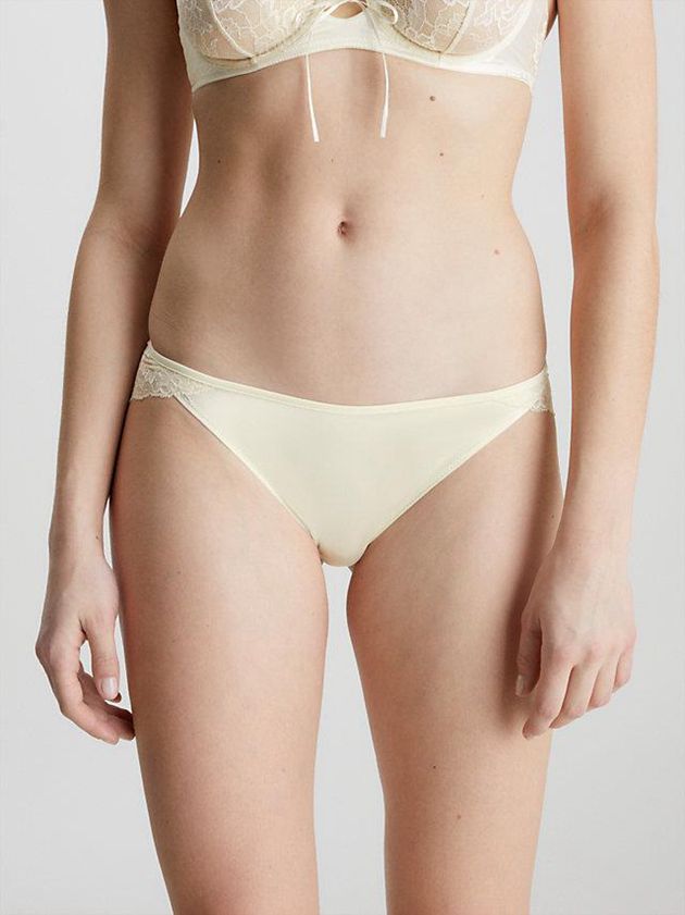 Yellow Calvin Klein Lace Bikini Women Briefs | TIXQ-07253