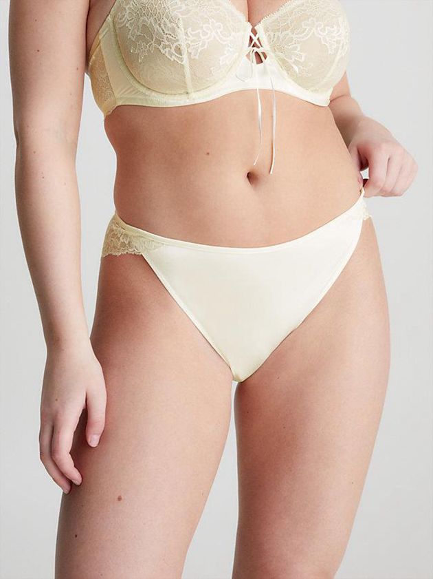 Yellow Calvin Klein Lace Bikini Women Briefs | TIXQ-07253