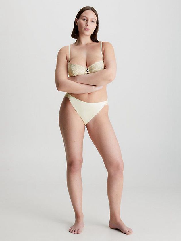 Yellow Calvin Klein Lace Bikini Women Briefs | TIXQ-07253