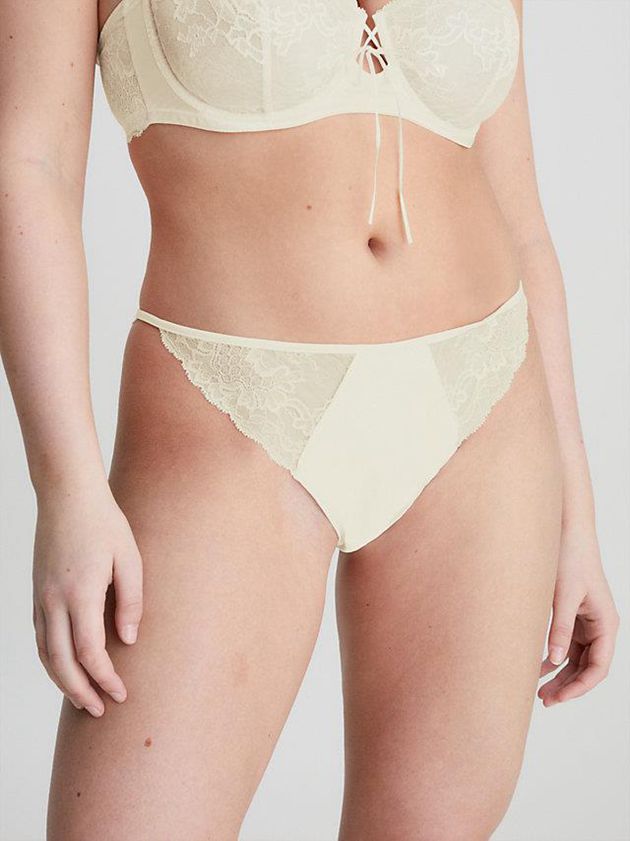 Yellow Calvin Klein Lace Women Thong | XZGB-28613