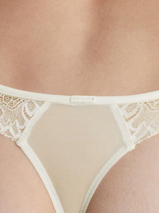 Yellow Calvin Klein Lace Women Thong | XZGB-28613