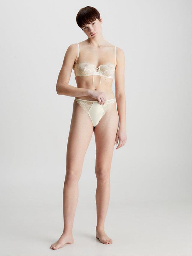 Yellow Calvin Klein Lace Women Thong | XZGB-28613
