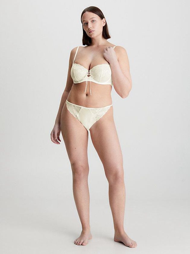 Yellow Calvin Klein Lace Women Thong | XZGB-28613