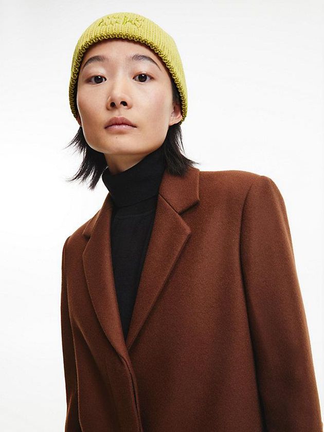 Yellow Calvin Klein Organic Cotton Blend Women Beanie | IDJZ-92638