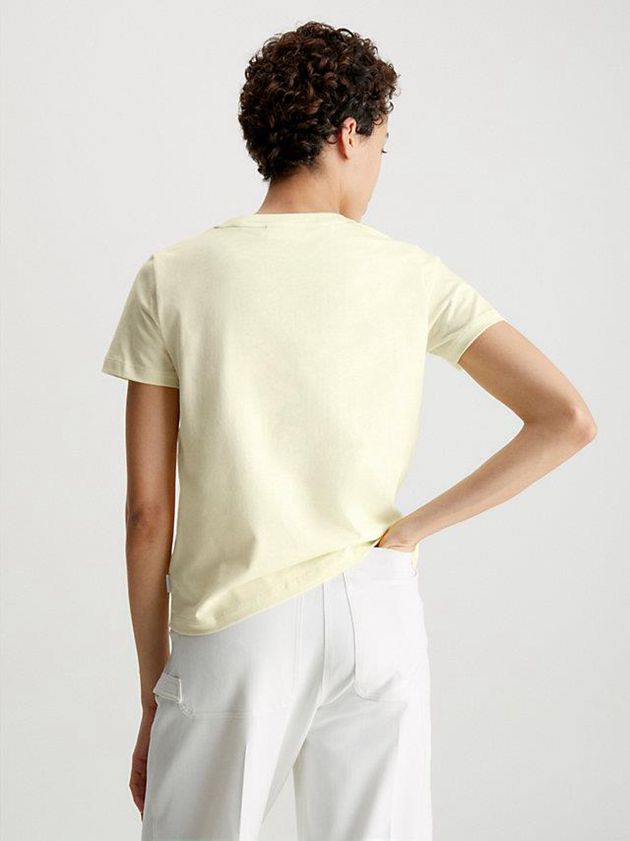Yellow Calvin Klein Organic Cotton Logo Women T-Shirt | SGDU-42078