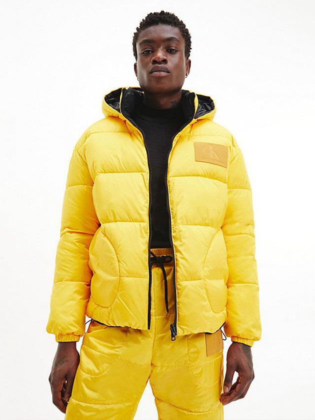 Yellow Calvin Klein Oversized Reversible Puffer Men Jacket | OCEX-71938