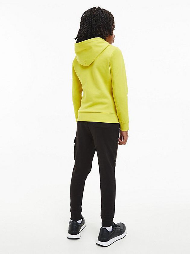 Yellow Calvin Klein Peached Terry Boys's Hoodie | KZGI-82370
