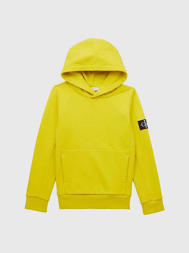 Yellow Calvin Klein Peached Terry Boys's Hoodie | KZGI-82370