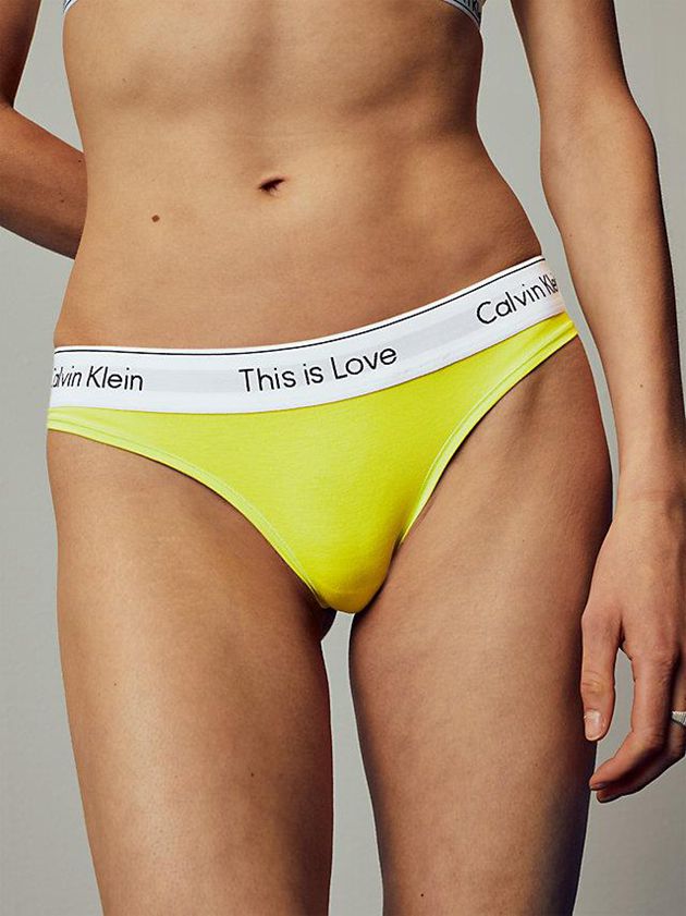 Yellow Calvin Klein Pride Women Thong | PQCT-60935