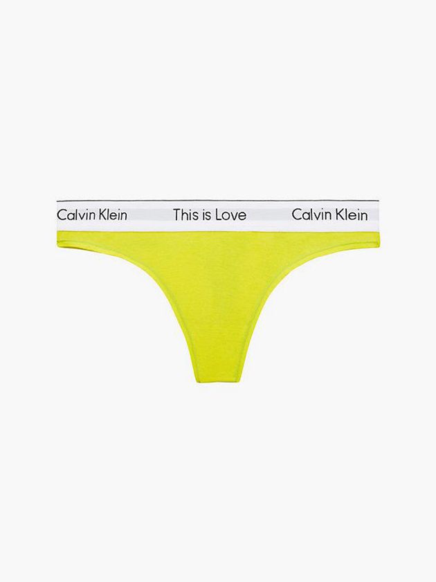 Yellow Calvin Klein Pride Women Thong | PQCT-60935