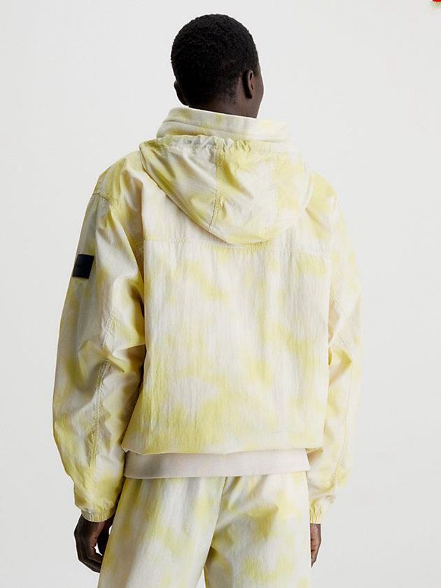 Yellow Calvin Klein Relaxed Camo Print Windbreaker Men Jacket | IETX-40952