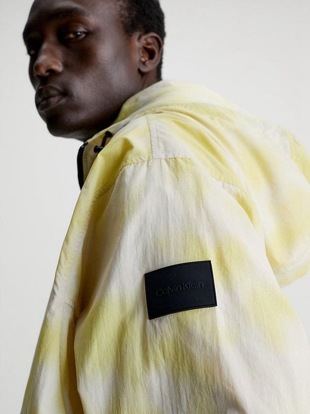Yellow Calvin Klein Relaxed Camo Print Windbreaker Men Jacket | IETX-40952