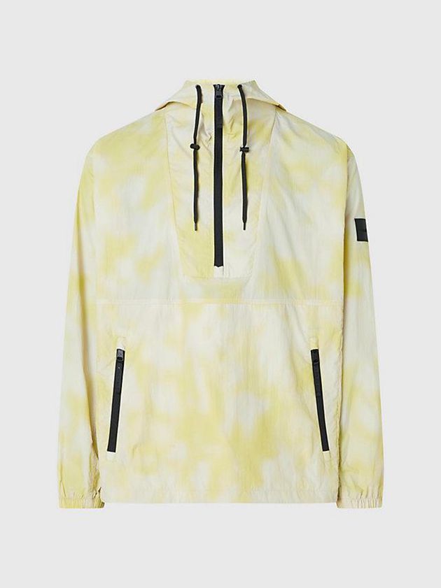 Yellow Calvin Klein Relaxed Camo Print Windbreaker Men Jacket | IETX-40952