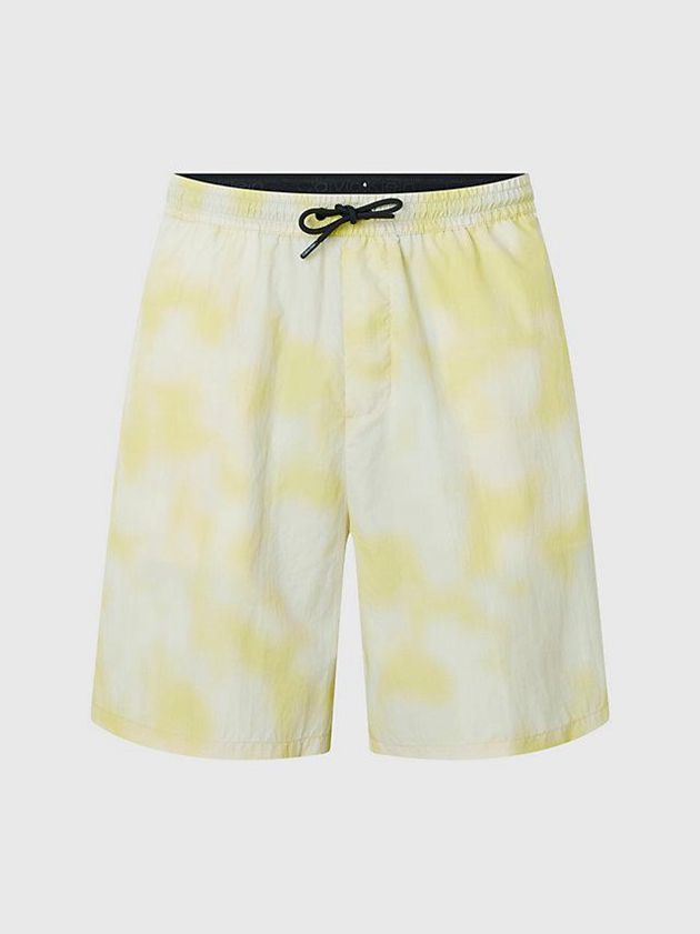 Yellow Calvin Klein Relaxed Tie Dye Men Shorts | BUSI-86935