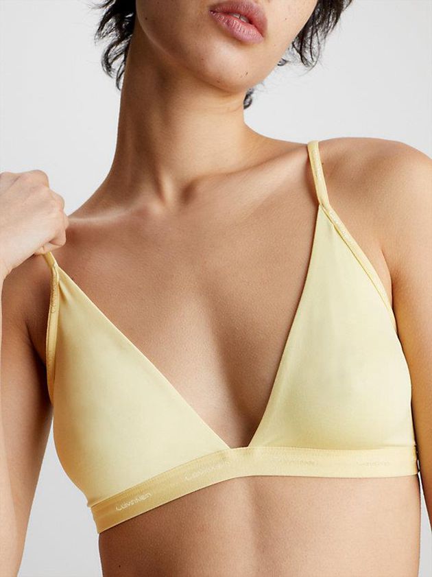 Yellow Calvin Klein Triangle - Form To Body Women Bra | DZHP-19245
