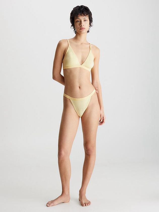 Yellow Calvin Klein Triangle - Form To Body Women Bra | DZHP-19245