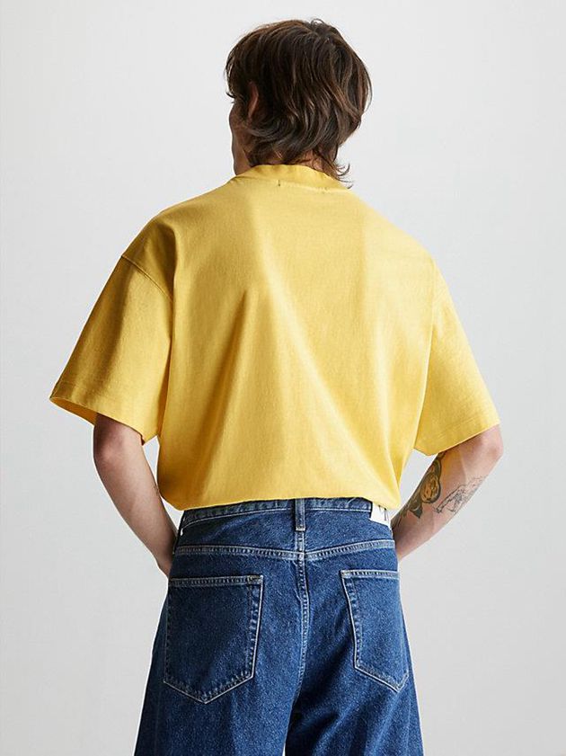 Yellow Calvin Klein Unisex Oversized Women T-Shirt | XNLB-64859
