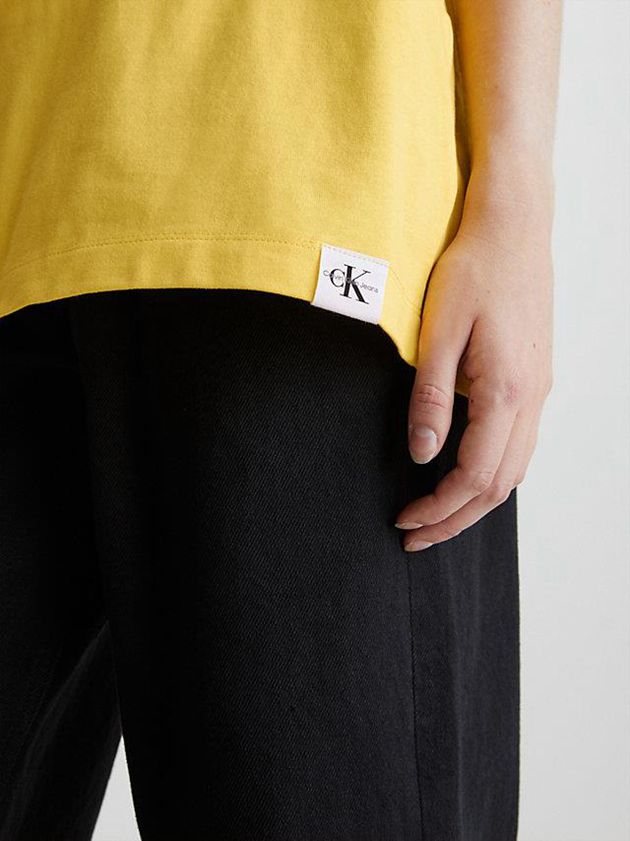 Yellow Calvin Klein Unisex Oversized Women T-Shirt | XNLB-64859