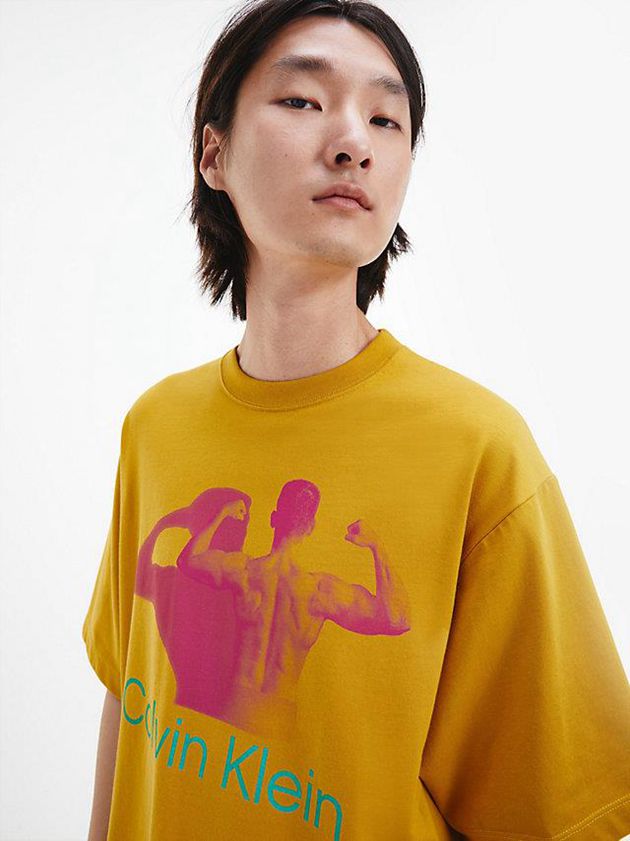 Yellow Calvin Klein Unisex Printed - CK Standards Women T-Shirt | ALBS-89130