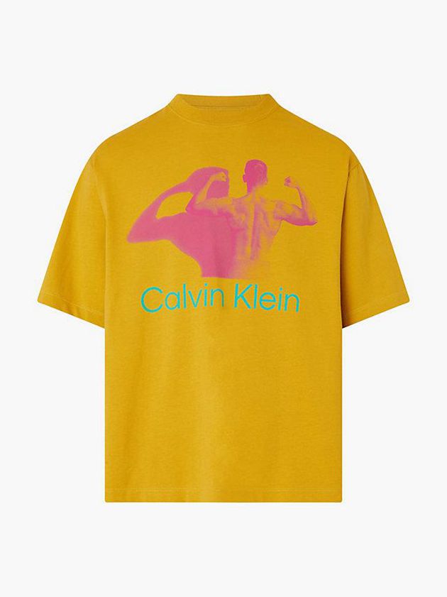 Yellow Calvin Klein Unisex Printed - CK Standards Women T-Shirt | ALBS-89130