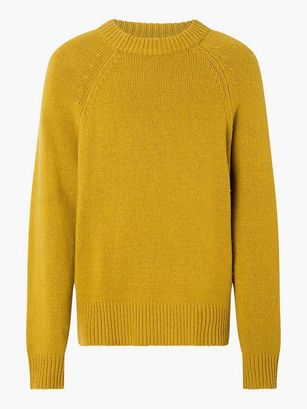 Yellow Calvin Klein Unisex Wool Blend Jumper - CK Standards Women Sweater | VZSB-76584